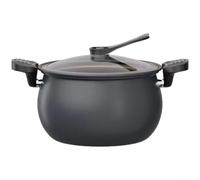 KHIronHive Olla de sopa antiadherente recubierta de titanio con tapa de cristal, 28 x 28 x 17 cm, olla de gran capacidad para inducción, cocinas de gas y eléctricas, cocción a micro presión