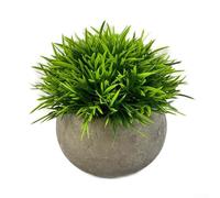 KHIronHive Para mini plantas artificiales para decoración del hogar y la oficina, arbustos topiarios realistas de césped verde falso, simulación compacta de bajo mantenimiento para mesa de manto de