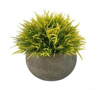 KHIronHive Para mini plantas artificiales para decoración del hogar y la oficina, arbustos topiarios realistas de césped verde falso, simulación compacta de bajo mantenimiento para mesa de manto de
