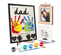 KHIronHive Placa de madera de recuerdo para el día del padre, adorno personalizable con pintura y pincel, decoración del hogar para recuerdos familiares