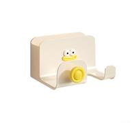 KHIronHive Soporte retro para secador de pelo sin taladro, montado en la pared con caja de almacenamiento, organizador de baño de plástico para salón en casa, estante de estilo vintage (amarillo)
