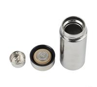 KHIronHive Taza de viaje de titanio puro con infusor de té de doble pared aislada tamaño de bolsillo 200 ml taza ligera acabado natural (B)