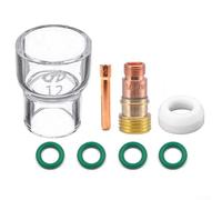 KHIronHive TIG - Juego de 8 piezas con lente de gas Stubby #12, taza, boquilla y juntas tóricas para sopletes de soldadura WP-17/18/26, accesorios de apertura de 3,2 mm para uso industrial