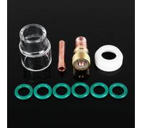 KHIronHive TIG Kit de antorcha de soldadura con lente de gas STUBBY #12 y copa resistente al calor para WP-17/18/26, para Miller Diamondback DB17/DB26, Riland, Jasic y más, incluye protector de vidrio