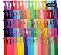 KHIRY 100 Piezas Goma de Pelo Banda de Pelo Elástica Grande de Algodón Cinta Elástica de Pelo Coletero para Peinados de Mujeres y Chicas