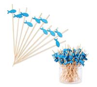 KHIRY 200 Piezas Pinchos para Comida de Dedo,Pinchos para Cocktail Deco Pinchos para Cocktail Palillos de Bambú,para Barbacoa Comida Fruta Antipasti Bebidas