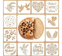 KHIRY Juego de 12 Plantillas para Pan Artesano y Pastel - Herramientas para Hornear y Cocinar