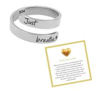 KHKINDPRO Just Breathe Ring - Anillo ajustable de acero inoxidable con espiral, ideal para mujer, acero, Sin piedras preciosas