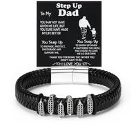 KHKINDPRO Pulsera para papá para hombre, regalo de color negro y dorado para hombres, joyería Love You Forever, regalo de cumpleaños del padre, M, Hierro, No es una piedra preciosa