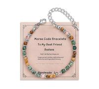 KHKINDPRO Regalos para amigas, mejores amigas, pulseras con código morse, pulsera de ondas, no dejes que los días duros ganen, regalos de amistad, regalos de amistad para mujeres, Ajustable, Acero