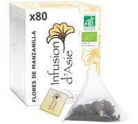 Khla - Flores de Manzanilla Ecológicas - 80 Bolsitas Piramidales - Infusión Nocturna - Té Sueño & Digestión - Caliente o Fría - Floral & Aromática - Antioxidantes - Origen Egipto