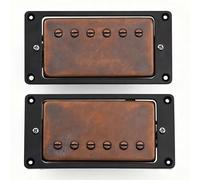 KHLESBY LP 57 Classic 57+ Alnico 2 Puentes + Cuello Humbucker PAF Pastillas de alambre trenzado para guitarra estilo Les Paul bronce (bronce con alambre trenzado)