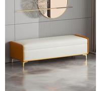 KHLMSRXJ Banco para Zapatos, Banco de Almacenamiento de Cuero con Base Dorada, Banco tapizado para Dormitorio al Final de la Cama, Banco para Zapatos Moderno, Taburete cómodo para reposapié