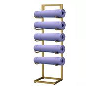 KHLMSRXJ Estante para Esterilla de Yoga de 5 Niveles Against The Wall, Independiente, Moderno Organizador de Almacenamiento Multiusos de Metal para Rodillos de Espuma o colchonetas de ejerc