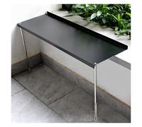 KHLMSRXJ Extensor de alféizar de Ventana Negro de Altura Ajustable, Estante para Plantas de Interior con Patas de Acero Inoxidable, Tabla de extensión para Que los Gatos tomen el Sol (80x20