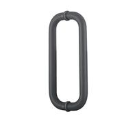 KHLMSRXJ Juego de manijas para Puerta de Granero de Vidrio Redondas Modernas, Gris Oscuro, manija para Puerta corrediza de Entrada Interior de 29 1/8" x 27,5", Barra de Empuje y tracción, j