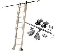 KHLMSRXJ Kit de herrajes para Escalera de Biblioteca rodante - Kit de riel de Escalera Deslizante telescópico, riel Colgante de Escalera móvil con polea (sin Escalera) Accesorios de herraje