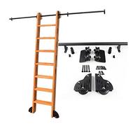 KHLMSRXJ Kit de rieles deslizantes para Escalera de Biblioteca con Ruedas, Kit de herrajes para rieles deslizantes de Alta Resistencia, escaleras con Ruedas para estanterías, Barras de Alma