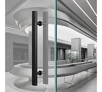 KHLMSRXJ Manija de Puerta de Vidrio Rectangular Dorada para Puerta de Entrada de Oficina de 47 1/4" 35" Manija de Puerta de Granero con Empuje y Tirador Manijas de Vidrio