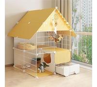 KHLMSRXJ MekUk Cat Houses Cat Cage Indoor, Large DIY Pet Playpen Cat Enclosures Small Animal House Detachable Cat Crate with Litter Box(75x75x110cm)