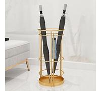 KHLMSRXJ Paragüero Moderno Redondo para Pasillo, paragüero de Metal para Interior con 3 Ganchos (Blanco)