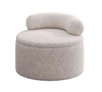 KHLMSRXJ Reposapiés de Felpa con Espacio de Almacenamiento, Banco Redondo para Cambiar Zapatos con Respaldo, Estructura de Madera Maciza, Taburete Multifuncional, reposapiés Decorativo para