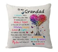 KHLOY Funda de almohada de regalo para mi abuelo, divertida funda de almohada para abuelo, para hombres, adolescentes, cumpleaños, Navidad, Día del Padre, Acción de Gracias, regalo de nieta, nieto, recordatorio de funda de cojín