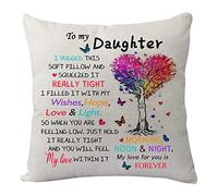 KHLOY Funda de almohada de regalo para mi hija, divertida funda de almohada para cumpleaños, Navidad, graduación, regreso a la escuela, regalo de hija de mamá papá, funda de cojín recordatorio de 18 x 18 pulgadas