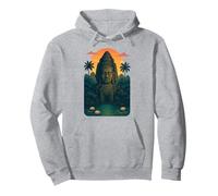 Khmer Bayon Templo Cara Camboya Diseño Atardecer Ambiente Sudadera con Capucha