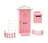 Khnfee-Tür Kit, Juego De Hadas En Miniatura, Puerta De La Casa De Muñecas, Kit De Puerta De La Casa De Hadas | 1:12 Puerta De Madera En Miniatura De Casa De Muñecas, Puertas De Alimentación Para Habit