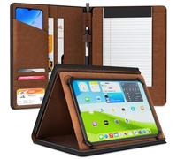 KHOMO Funda Universal para Tabletas de 8.5 a 11 Pulgadas Compatible con iPad, Samsung, Acer, Huawei, Lenovo, Xiaomi - Piel Marrón