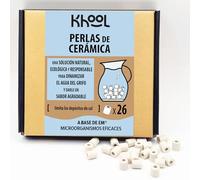 KHOOL | 26 Perlas de cerámica EM* Naturales | Filtro Agua Grifo y Jarra filtradora de Agua | Mejora el Sabor | Antical Natural | Usable en Lavadora o lavavajillas | 10 mm
