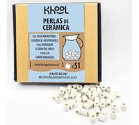 KHOOL | 51 Perlas de cerámica EM* Naturales | Filtro Agua Grifo y Jarra filtradora de Agua | Mejora el Sabor | Antical Natural | Usable en Lavadora o lavavajillas | 10 mm