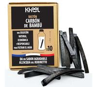 KHOOL | Lote de 10 pequeños batas de carbón de bambú purificador de agua | Origen Francia | 1 bastón = 50 cl | Para pulir y dar un mejor sabor al agua en una botella, jarra o goborda