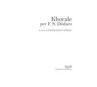 Khorale per F. S. Dòdaro (Universo Salento a cura di Angelo Sconosciuto e Istituto culturale Storia e Territorio)