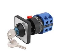 KHRKHHXLA Interruptor de Transferencia Universal LW26-25YS3/2S de 22 mm, instalación en Motor, Corte de energía, Llave de Seguridad con Cerradura, 25 A(1-0-2 Position)
