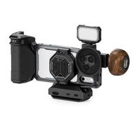 Khronos Kit de Jaula para Video de Teléfono Compatible con iPhone 18 Pro | Kit completo: Focus PD Handle, Cooling V2, hub USB-C, VND 1-10 pasos, panel LED, mango madera