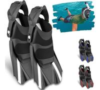 Khroom Aletas de esnórquel Ajustables Cortas con Bolsillo para Colgar Tallas 36 - 47, Aletas Cortas para Nadar Adultos, Mujeres y Hombres, Aletas de Buceo, Entrenamiento de natación (36-41 Blanco)