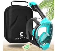 Khroom Máscara de esnórquel para Adultos y niños - Seaview Y | Sin Problemas de CO2 | Máscara Completa para Snorkeling| Equipo de Snorkel con máscara Integral Completa para Adultos S/M Turques Case