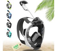 Khroom Máscara de esnórquel para Adultos y niños - Seaview Y | Sin Problemas de CO2 | Máscara Completa para Snorkeling| Equipo de Snorkel con máscara Integral Completa para Adultos (L/XL Blanco)