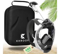 Khroom Máscara de esnórquel para Adultos y niños - Seaview Y | Sin Problemas de CO2 | Máscara Completa para Snorkeling| Equipo de Snorkel con máscara Integral Completa para Adultos L/XL Blanco+Case