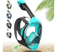 Khroom Máscara de esnórquel para Adultos y niños - Seaview Y | Sin Problemas de CO2 | Máscara Completa para Snorkeling| Equipo de Snorkel con máscara Integral Completa para Adultos (S/M Turquesa)
