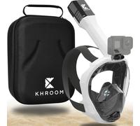 Khroom Máscara Snorkel Adulto Seaview Pro | Nuestra Mejor máscara de Buceo | Máscara Facial Completa Segura de CO2 para Snorkeling | Mascarilla Facial Completa (Blanco + Soft-Case, L/XL)