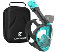 Khroom Máscara Snorkel Adulto Seaview Pro | Nuestra Mejor máscara de Buceo | Máscara Facial Completa Segura de CO2 para Snorkeling | Mascarilla Facial Completa (Turquesa + Soft-Case, L/XL)