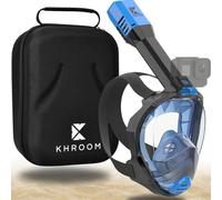 Khroom Máscara Snorkel Adulto Seaview Pro | Nuestra Mejor máscara de Buceo | Máscara Facial Completa Segura de CO2 para Snorkeling | Mascarilla Facial Completa (Azul + Soft-Case, S/M)