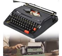 KHSASDDC 1980 Classic Nostalgia Retro Portátil Máquina De Escribir Manual, Maquinaria De Procesamiento De Texto, Vintage Inglés Máquina De Escribir con Doble Cinta Y Caja Exterior(Black)