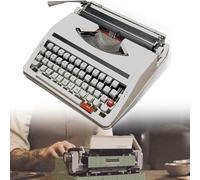 KHSASDDC 1980 Classic Nostalgia Retro Portátil Máquina De Escribir Manual, Maquinaria De Procesamiento De Texto, Vintage Inglés Máquina De Escribir con Doble Cinta Y Caja Exterior(White)