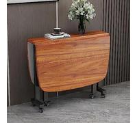 KHSASDDC Mesa de Comedor Plegable Ahorro de Espacio Hoja Abatible Rectangular de Madera con Ruedas Móviles Ajustable Diseño de Borde Redondo de Mariposa(C,100 * 60cm)