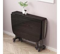 KHSASDDC Mesa de Comedor Plegable Ahorro de Espacio Hoja Abatible Rectangular de Madera con Ruedas Móviles Ajustable Diseño de Borde Redondo de Mariposa(B,100 * 60cm)