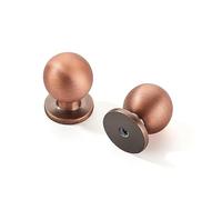 khtumeware Paquete de 10 pomos de cobre envejecido cepillado de 1 pulgada, manijas de gabinete vintage, accesorios de cocina, tiradores de cajón de tocador vintage para armario clásico.